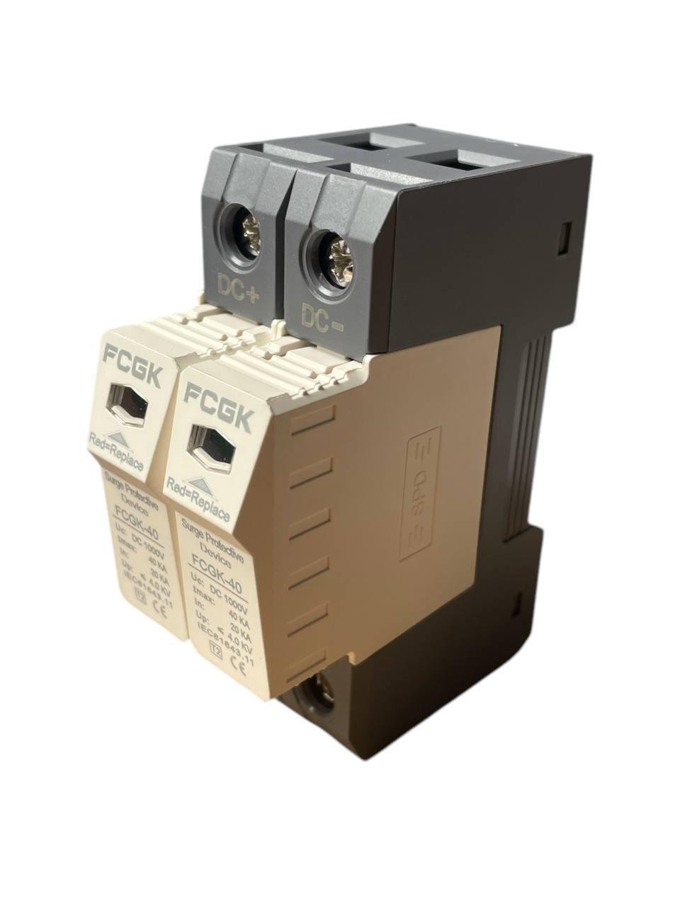 Пристрій захисту від імпульсних перенапруг для сонячних панелей PV УЗДП FCGK-40/2P