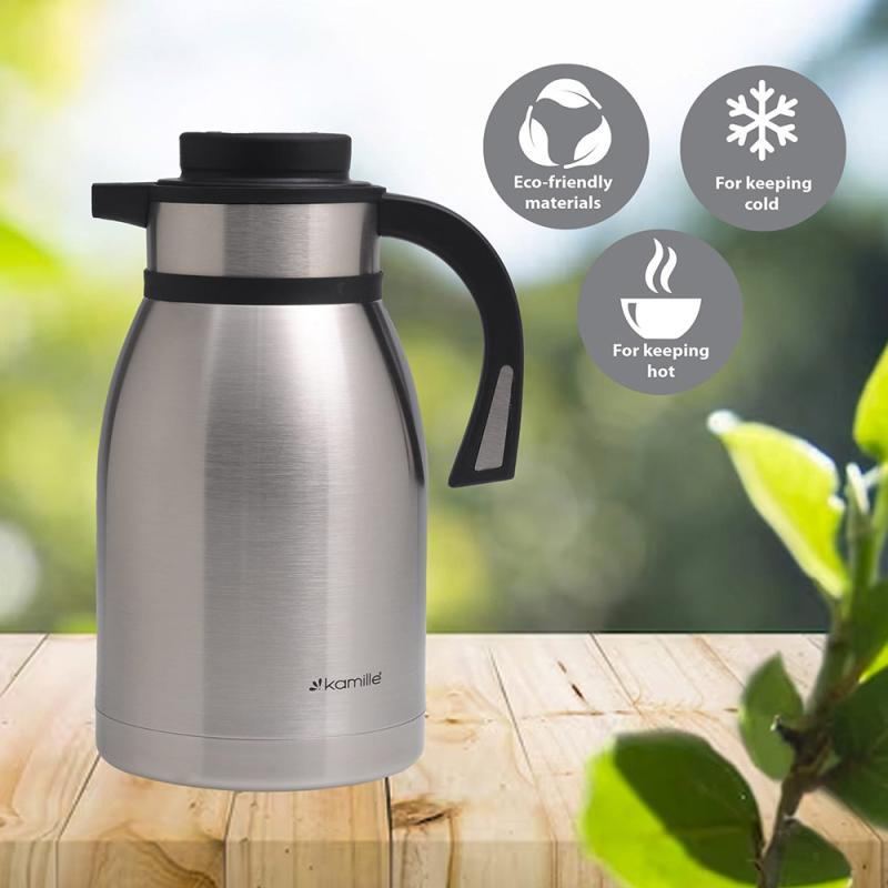 Термос-кувшин Kamille Конференция Silver с вакуумной стальной колбой 1500 мл - фото 6