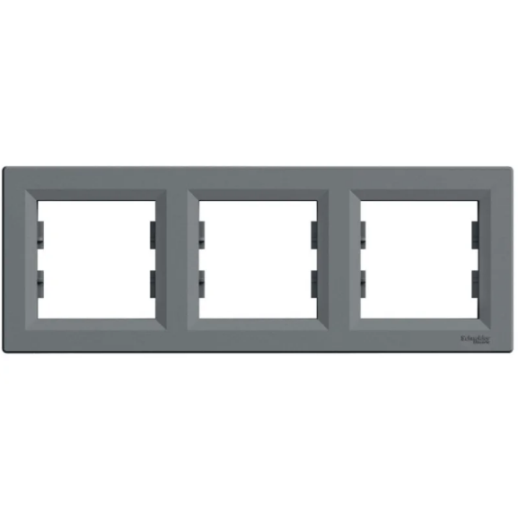 Рамка потрійна горизонтальна Schneider Asfora сталь (28413562)