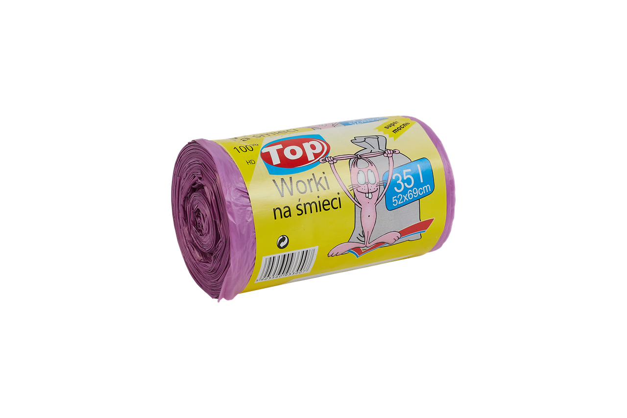 Пакет для сміття TopPack з вухами 35 л 52х69 см 100HD 67 шт. Фіолетовий