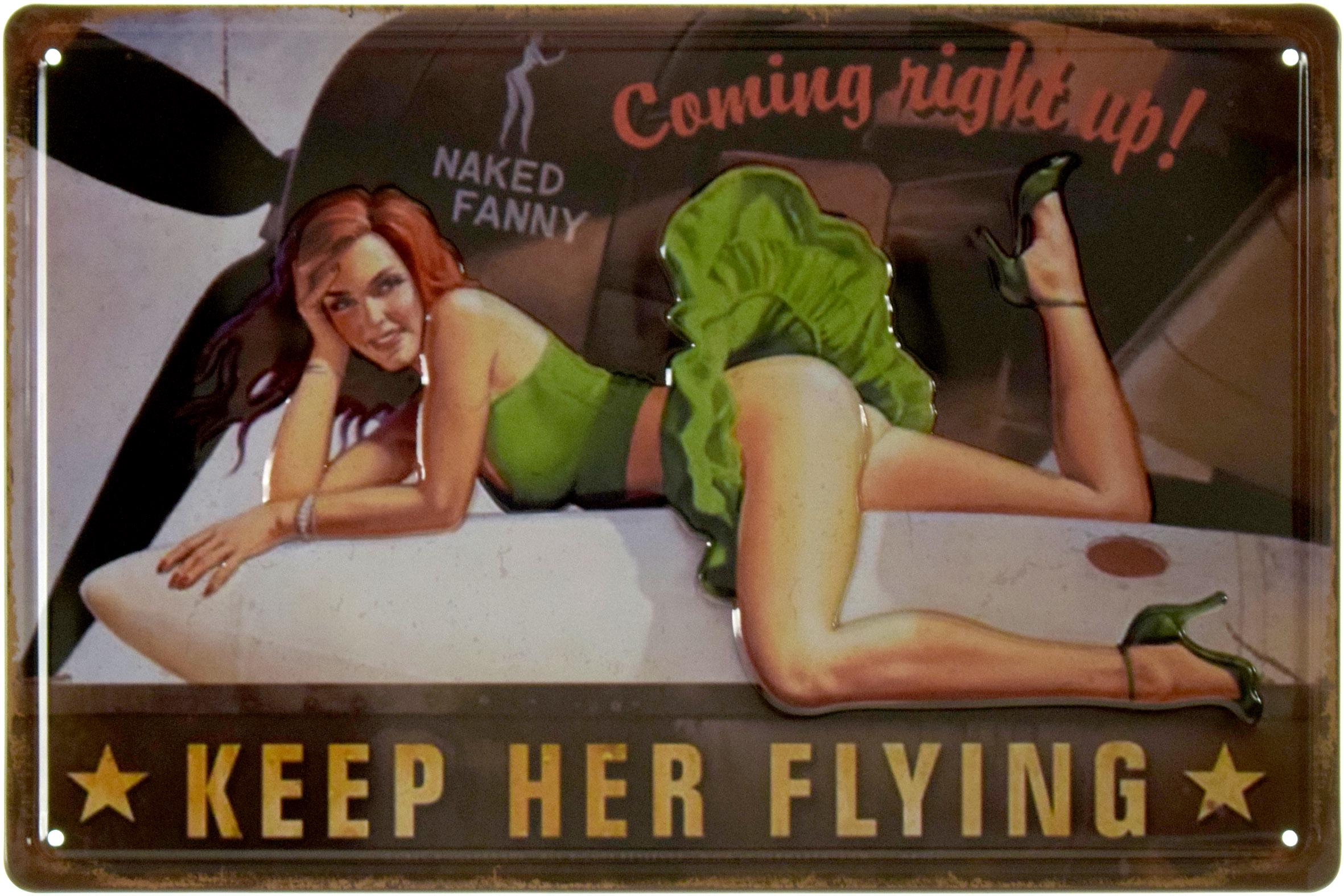 Табличка металлическая Pin Up Naked Fanny 20x30 см