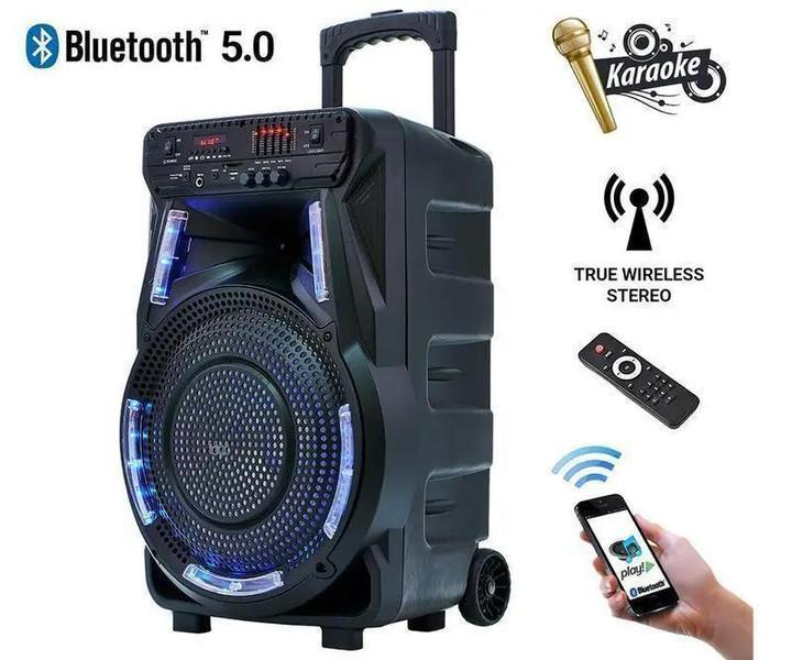 Портативна колонка акустична ZXX-7373 400 Вт 12" USB/SD/FM/BT/2MIC/ДК 53х35х28см Чорний (21811802) - фото 2