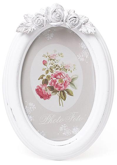 Фоторамка Sweet White Белые Розы овальная 19х13,5 см (BD-493-517)