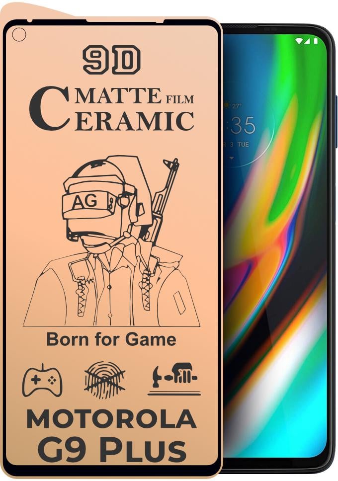 Защитная пленка Ceramic для Motorola G9 Plus матовая керамическая (24210)
