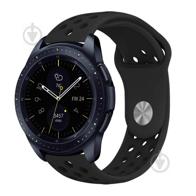Ремінець BeWatch sport-style для Samsung Galaxy Watch 42 мм Чорний (1010101.2)