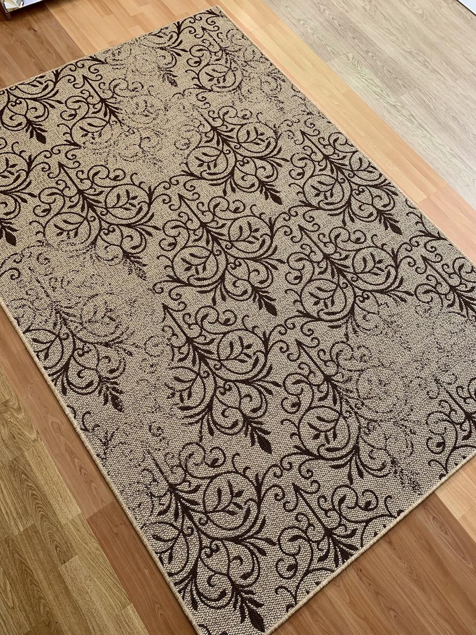 Килим безворсовий абстрактний рогожка прямокутний 80х250 см Бежевий (1023-0151) - фото 4 Килим безворсовий абстрактний рогожка прямокутний 80х250 см Бежевий (1023-0151) - фото 4