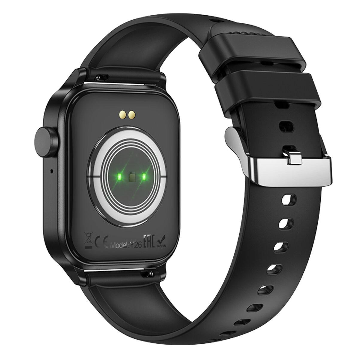 Смарт-годинник Hoco Y26 Smart sport watch call version 1,81" 230 mAh BT5.0 Black (6942007645416) - фото 3