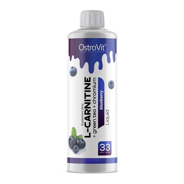 Комплексний жироспалювач OstroVit L-Carnitine + Green tea + Chromium liquid 500 мл 33 порцій Blueberry