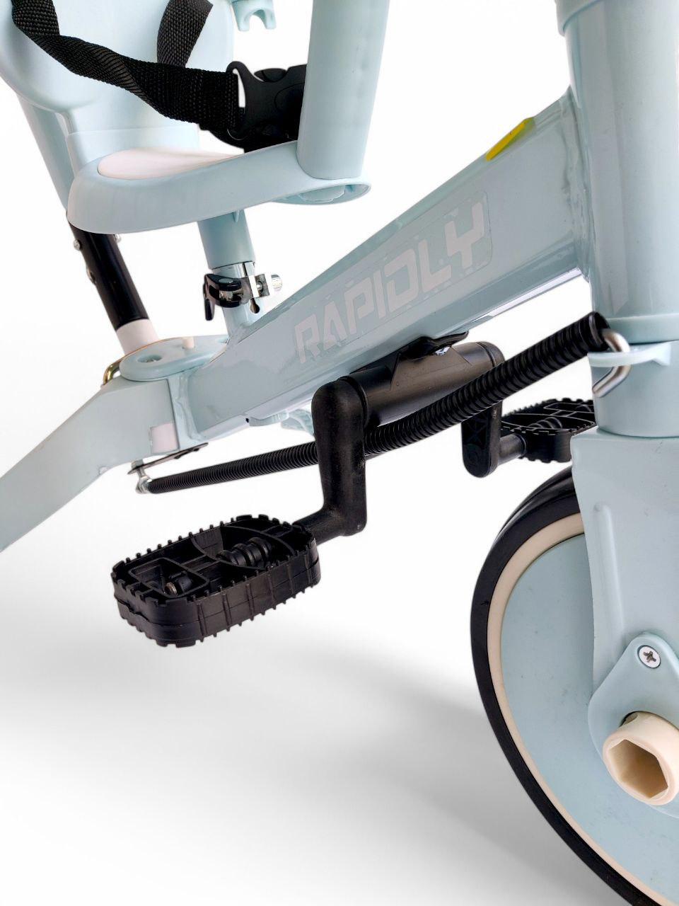 Дитячий велосипед коляска 3в1 Rapidly NN519 із батьківською ручкою на 3 колесах з дашком Блакитний з чорним (NN519r-s1) - фото 3 Дитячий велосипед коляска 3в1 Rapidly NN519 із батьківською ручкою на 3 колесах з дашком Блакитний з чорним (NN519r-s1) - фото 3