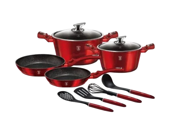 Набір посуду Berlinger Haus Metallic Line Burgundy Edition 10 пр.