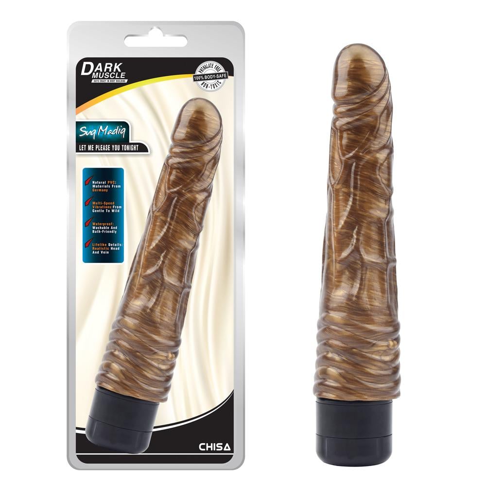 Вибратор Chisa Dark Muscle с волнистой структурой у основания для стимуляции клитора