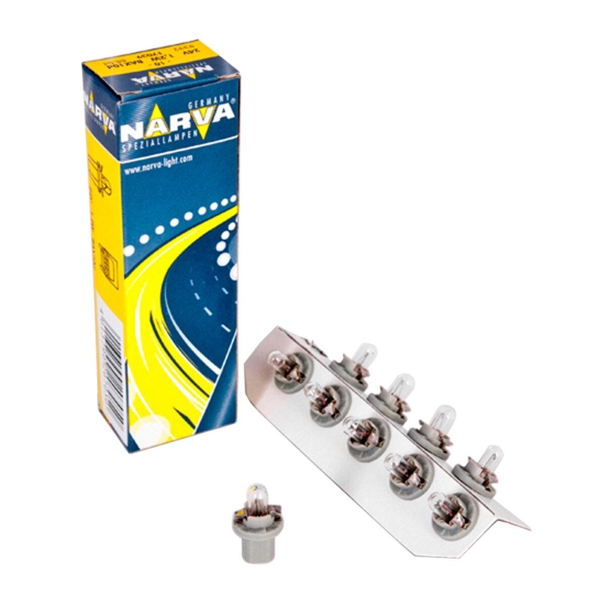 Автомобільна лампа розжарювання Narva 24V 1,2W B8.5d Grey 10 шт. (2520-b228f)