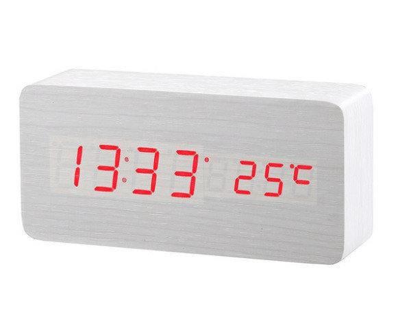 Часы настольные Wooden Clock Белый (1299 L)