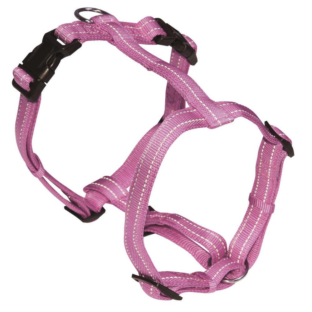 Шлейка для собак Croci SOFT REFLECTIVE нейлоновая 50-65 см Розовый