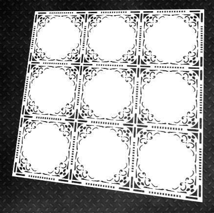Трафарет многоразовый DFA Квадратный узор 47 для штукатурки и краски (K00047)
