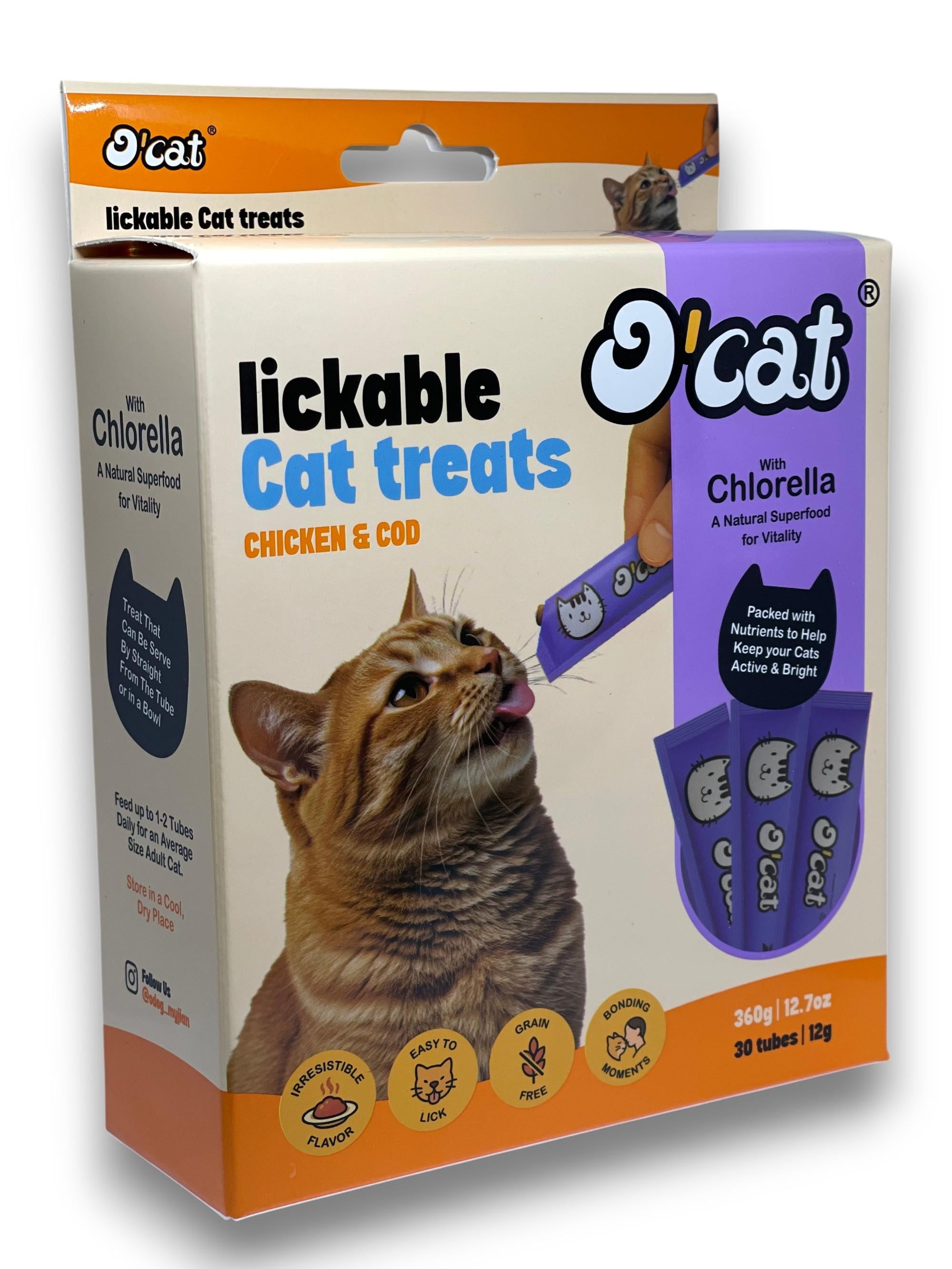 Ласощі для котів O'cat Lickable Cat Treats Chicken & Cod Курка та Тріска 30 шт. х 12 г 360 г (9185)