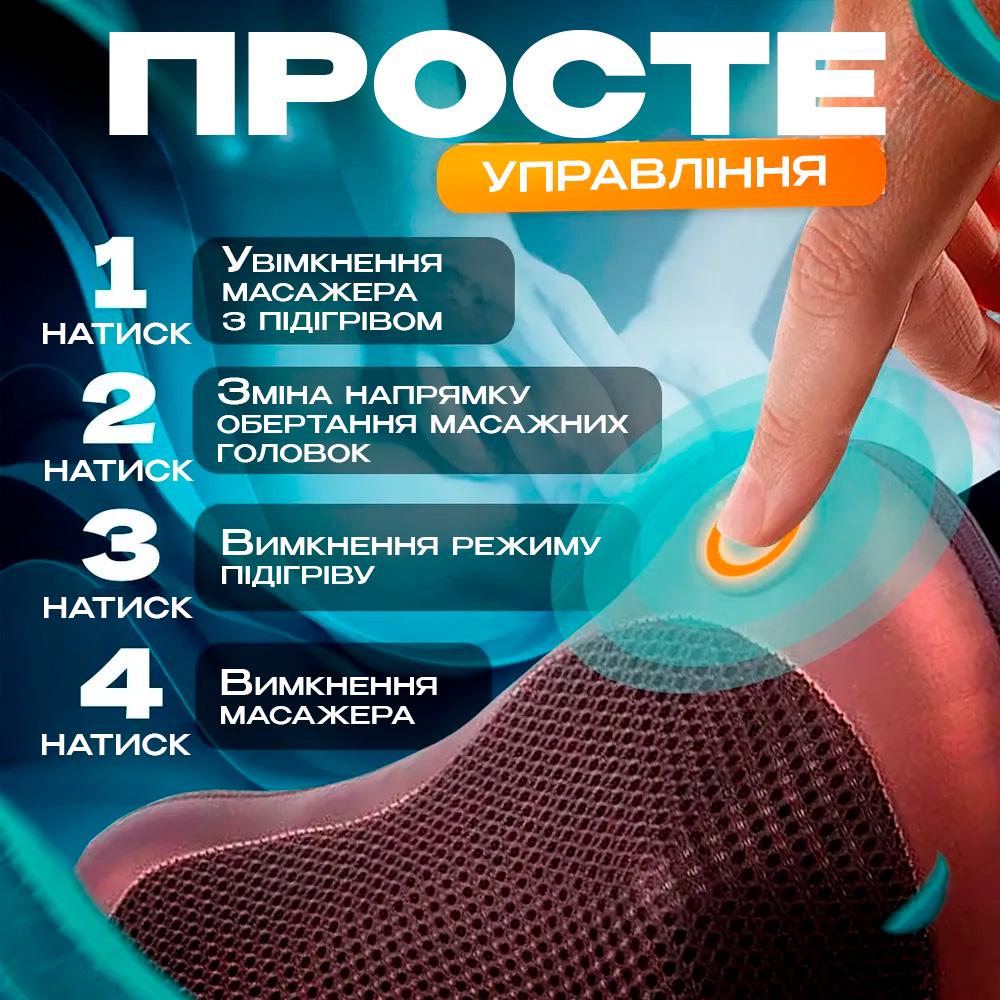 Массажная подушка инфракрасная iTrendy для спины и шеи (22815108) - фото 5