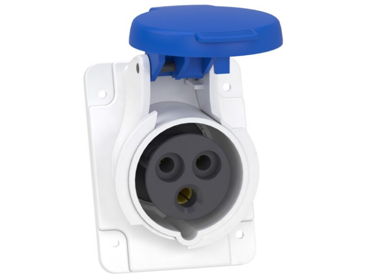 Розетка силовая панельная угловая Schneider Electric PKF32F423 2Р+PE 32А 220V IP44 (33978866)
