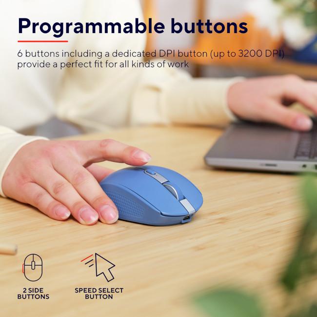 Компьютерная мышь Trust Ozaa Compact Multi-Device Wireless Синий (24934) - фото 10
