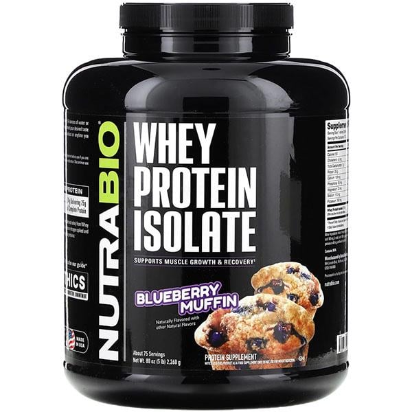 Протеин NutraBio Whey Protein Isolate 2268 г 75 порций Blueberry Muffin (000027240)