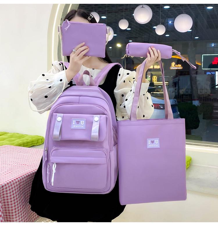 Школьный рюкзак для девочки 4в1 Фиолетовый (SG5575-4) - фото 3