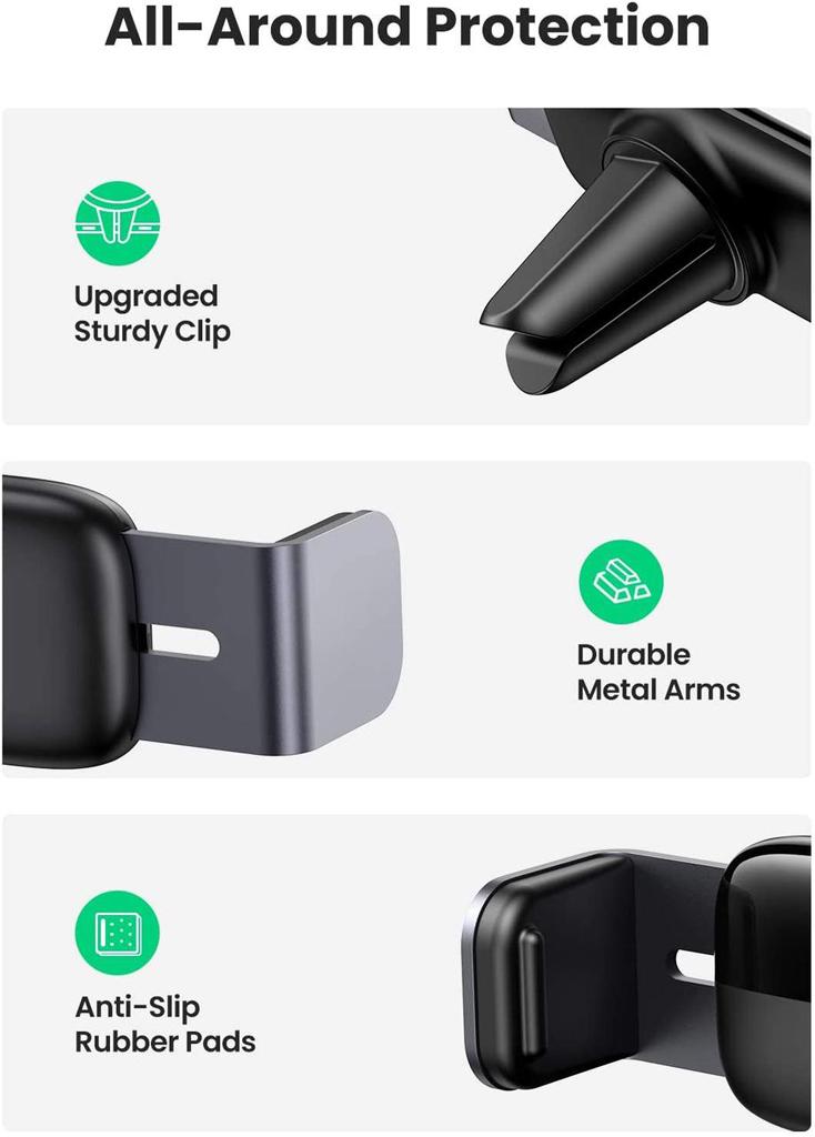 Тримач для телефона в машину UGREEN LP120 на дефлектор 4,7-7,2" Grey (10422) - фото 5 Тримач для телефона в машину UGREEN LP120 на дефлектор 4,7-7,2" Grey (10422) - фото 5