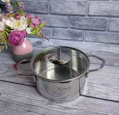 Каструля зі cкляною кришкою OMS з нержавіючої сталі для газу і індукціі 4,3 л (2039-4.3) - фото 4 Каструля зі cкляною кришкою OMS з нержавіючої сталі для газу і індукціі 4,3 л (2039-4.3) - фото 4