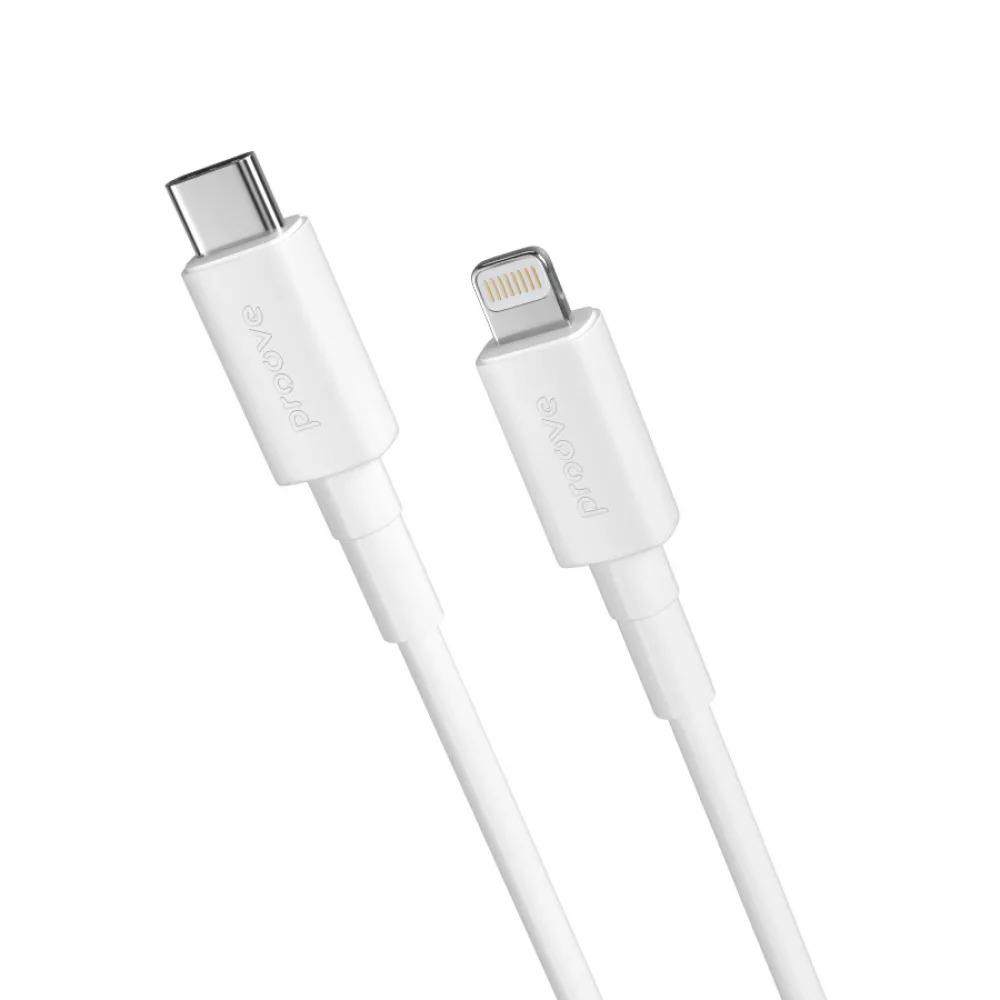 Кабель Proove Small Silicone Type-C to Lightning 20 W 1 м White