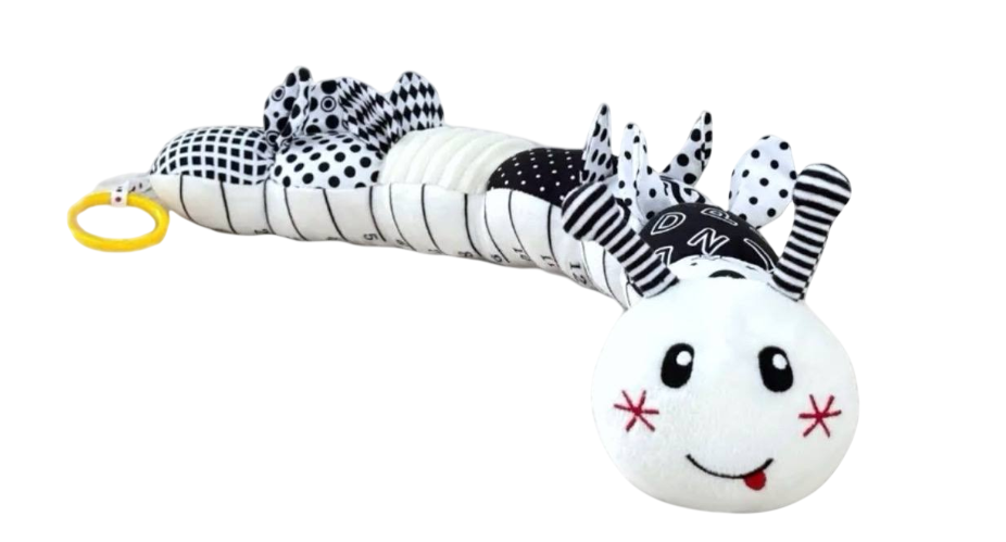 Підвіска на ліжечко гусениця м'яка музична Limo Toy 688M-116 контрастне брязкальце (2587316221)