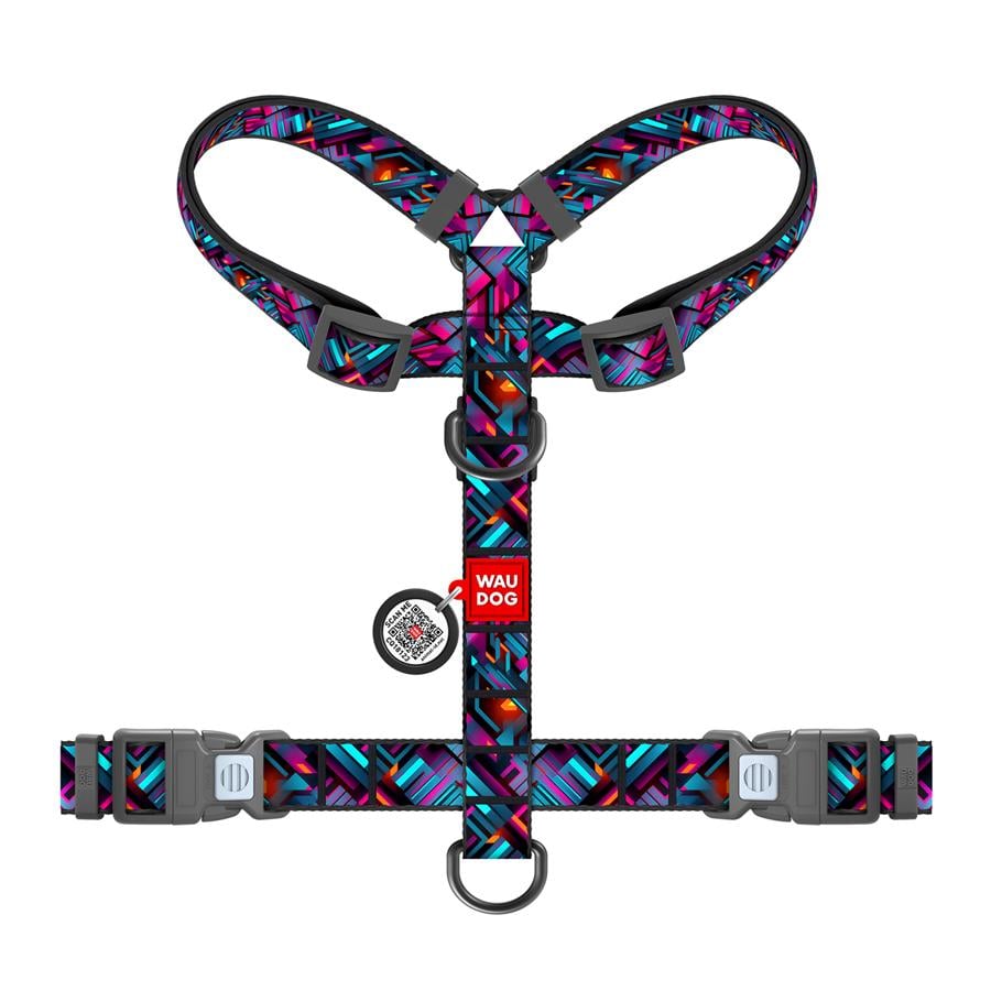 Шлейка для собак с QR-паспортом WAUDOG Nylon Бесконечные миры пластиковый фастекс L 25 мм A 51-85 см/B 61-85 см Blue (345-4058) - фото 2 Шлейка для собак с QR-паспортом WAUDOG Nylon Бесконечные миры пластиковый фастекс L 25 мм A 51-85 см/B 61-85 см Blue (345-4058) - фото 2