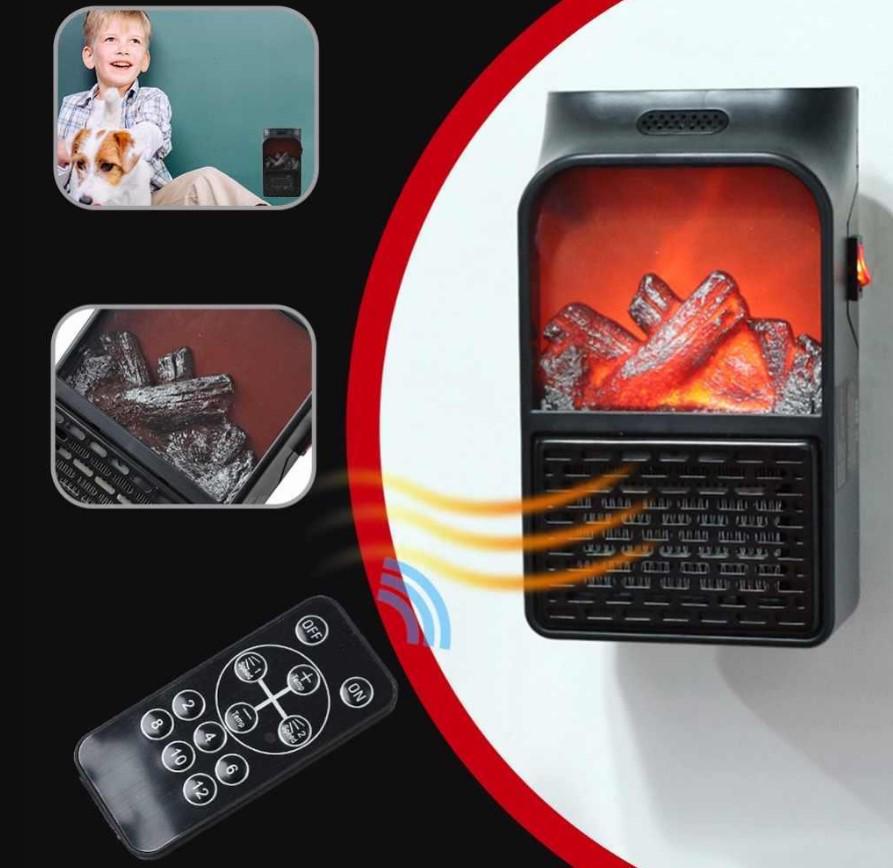 Камин-обогреватель компактный Flame Heater 500 Вт с дисплеем и дистанционным управлением (1756375336) - фото 8