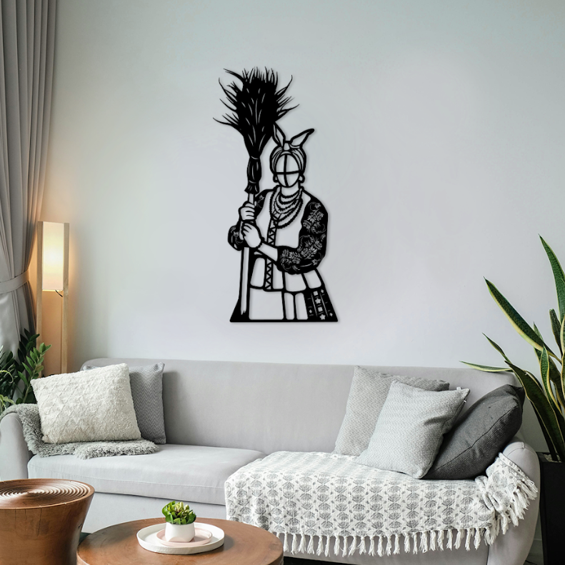 Картина-панно деревянная на стену в лофт стиле Decart Женщина 50х102 см