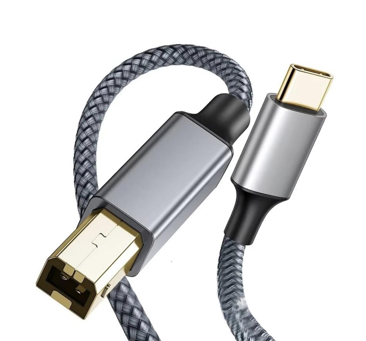 Кабель для принтера/сканера USB Type-C-USB Type-B с тканевой оплеткой 1,5 м (A-48757)
