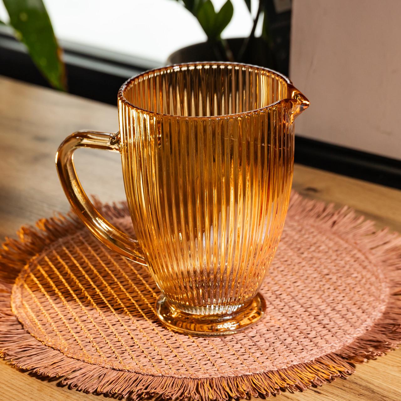 Кувшин стеклянный Yiwu фигурный 1,2 л Коричневый (HP-19-202)