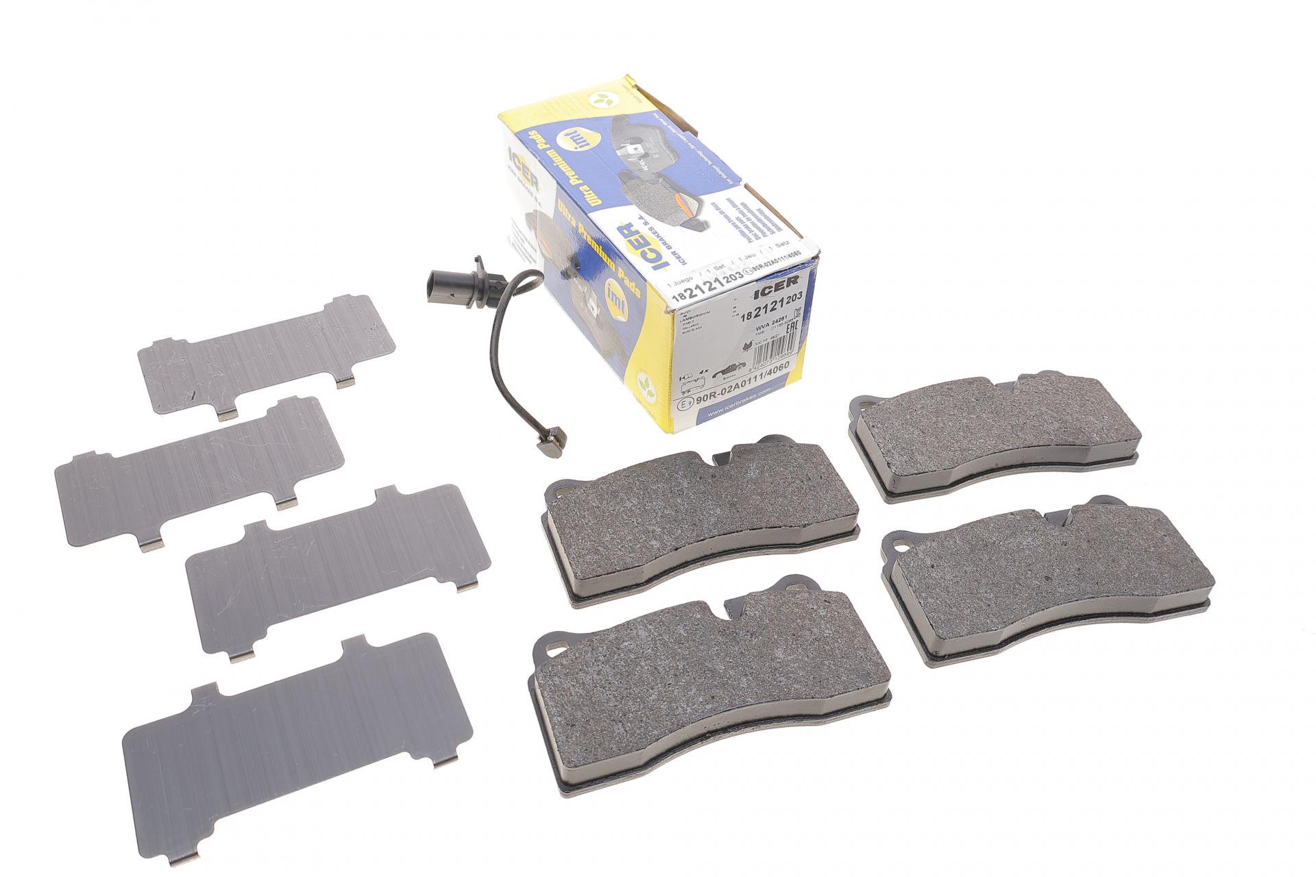 Колодки тормозные задние ICER Audi Q7 06-16/R8 07-/Lamborgina Diablo 90-00 +датчики (182121-203)