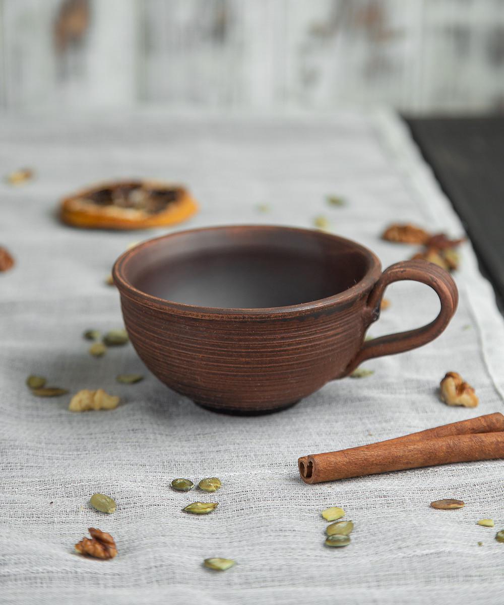 Чашка Винт из красной глины ручная работа 200 мл (1370)