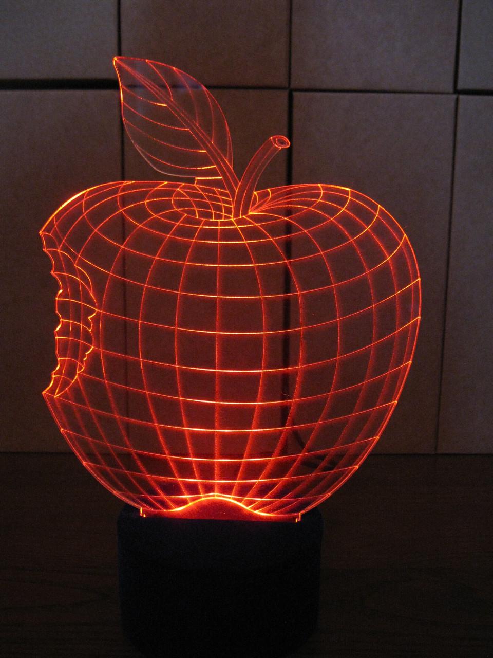 3D-ночник Яблоко несколько подсветок/на батарейках/220V (1063765125)