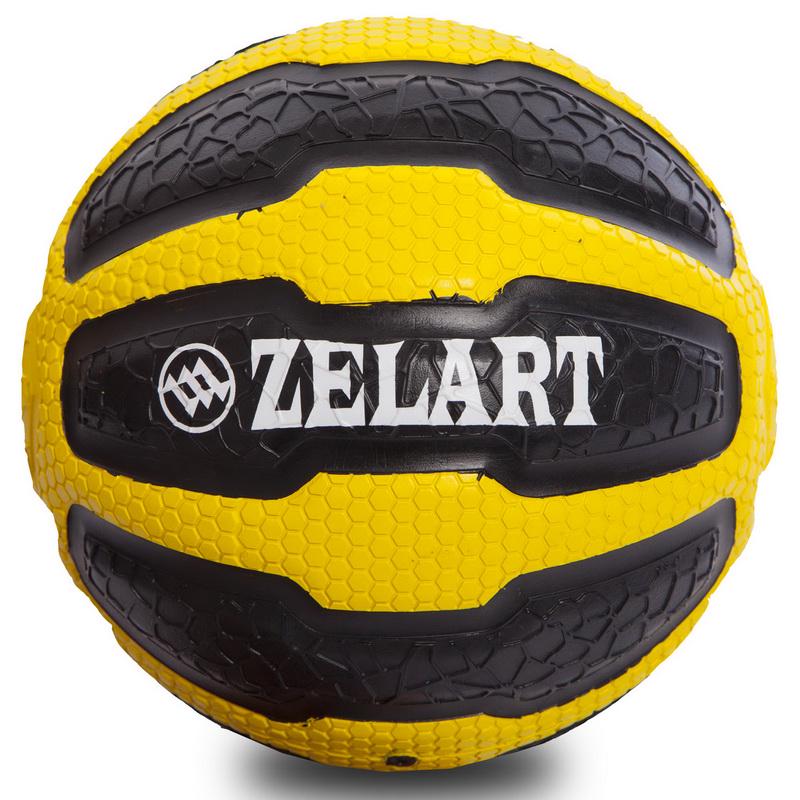 Мяч медицинский медбол Zelart Medicine Ball FI-0898-1 1кг Черный / Желтый (DR003449) - фото 2