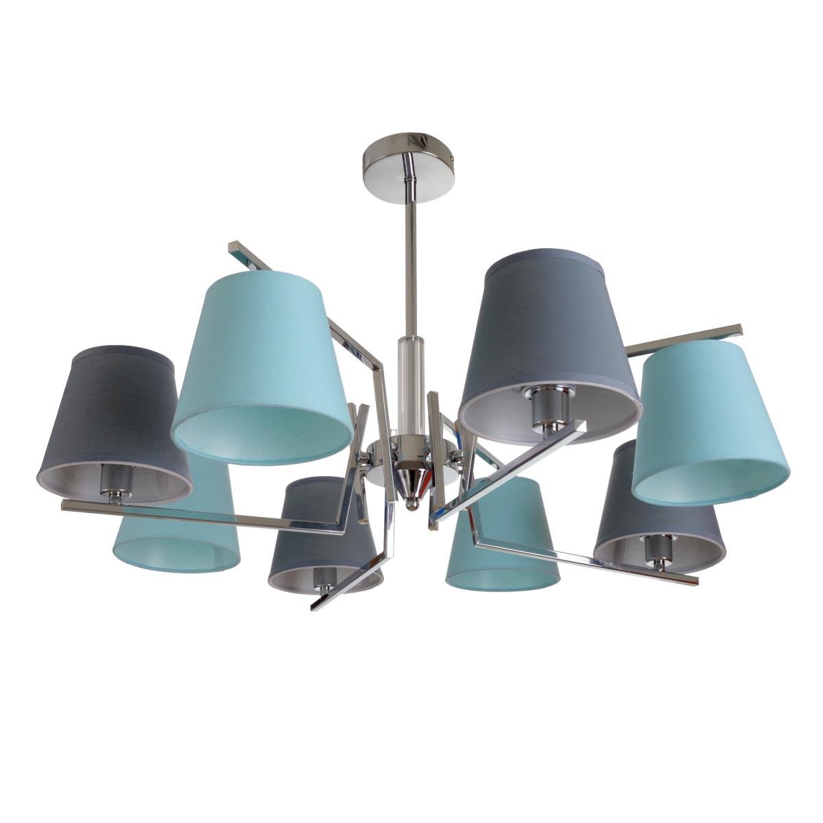 Люстра Brille BKL-724S/8 E14 CH Хром/Блакитний