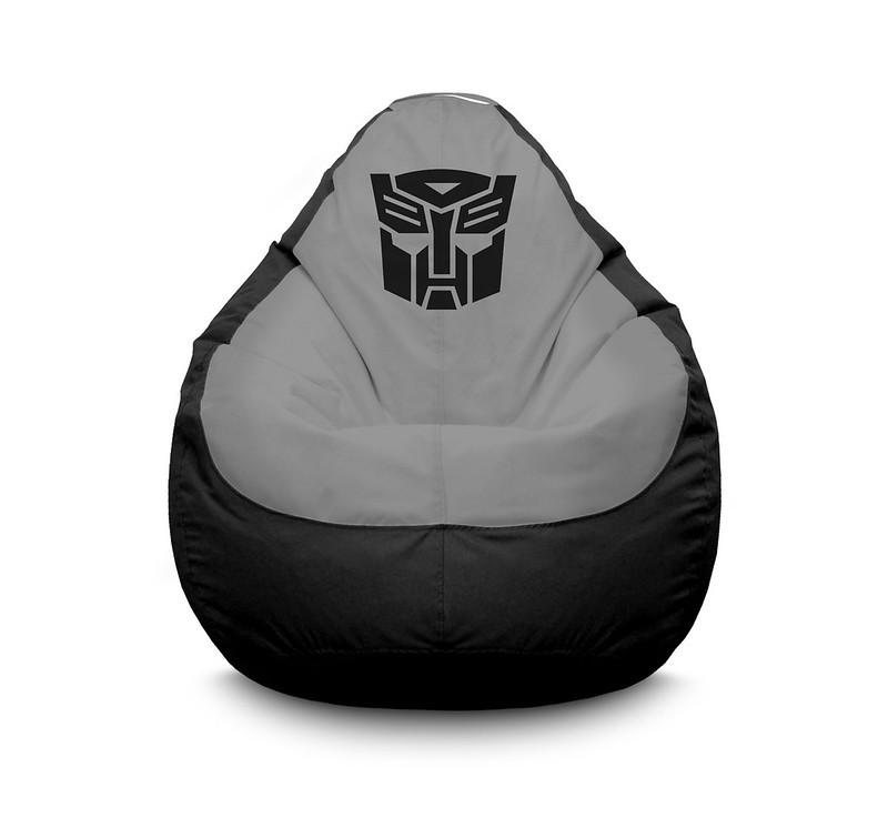 Кресло мешок iPuff Transformers Logo gray Оксфорд XXL 90х125 см Черный