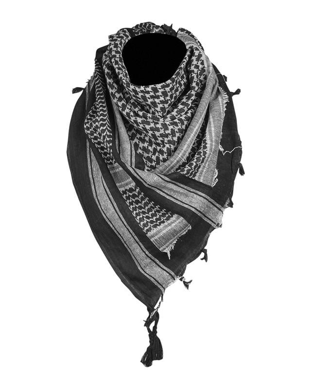 Арафатка шарф-шемаг Mil-Tec бавовна One Size 110x110 см Чорно-білий (12619500)