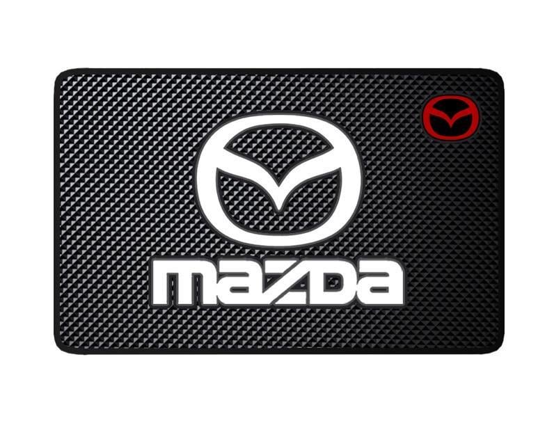 Коврик автомобильный антискользящий на торпеду с логотипом Mazda (2124)