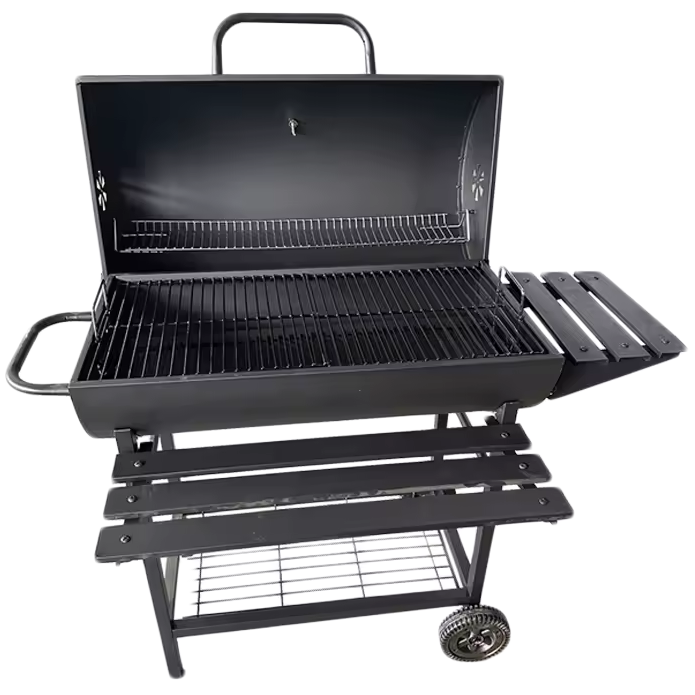 Гриль-барбекю RIAS GM-110 з кришкою та колесами 110х59х95 см Black (3_07966)