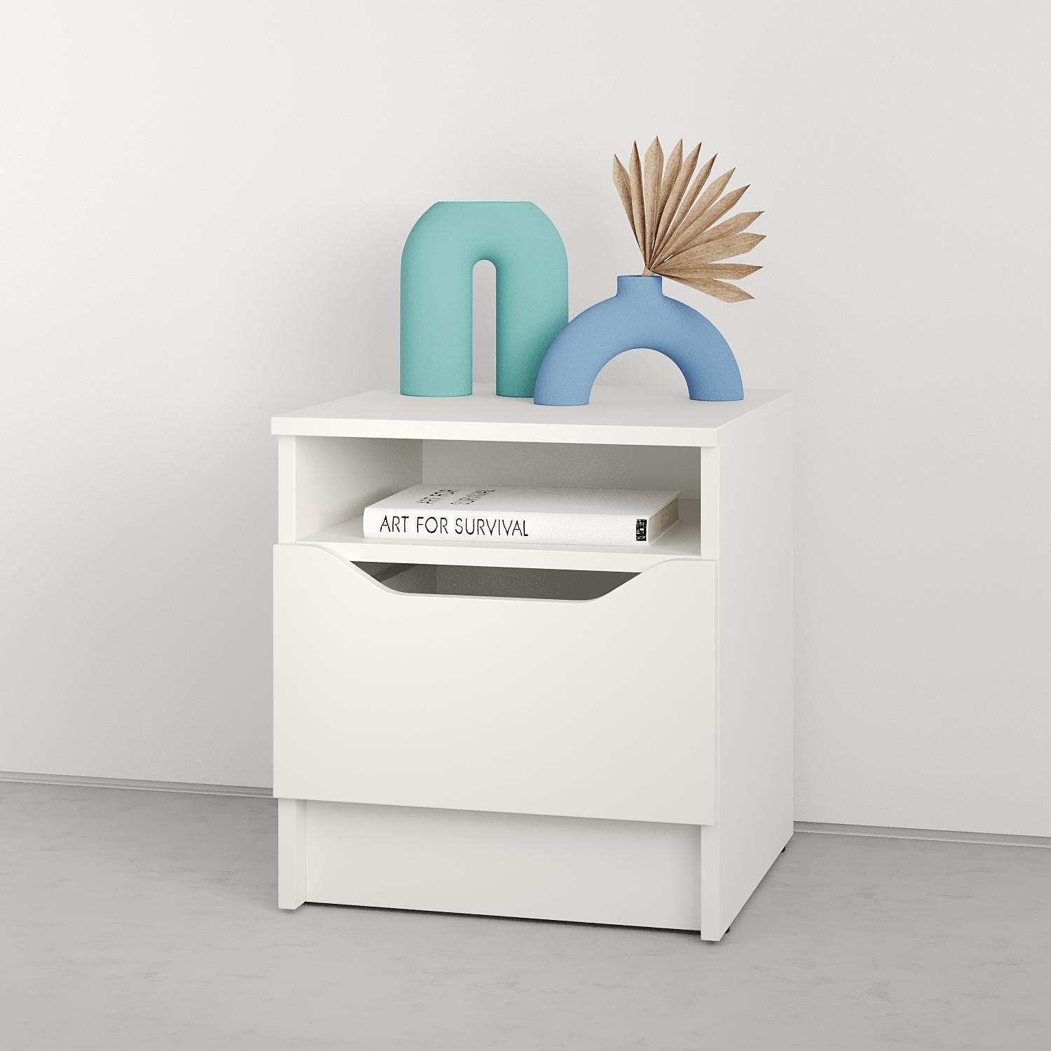 Тумба приліжкова MebelStar Лілу 40x40x44,5 см Аляска білий (MBS-1311) - фото 1 Тумба приліжкова MebelStar Лілу 40x40x44,5 см Аляска білий (MBS-1311) - фото 1