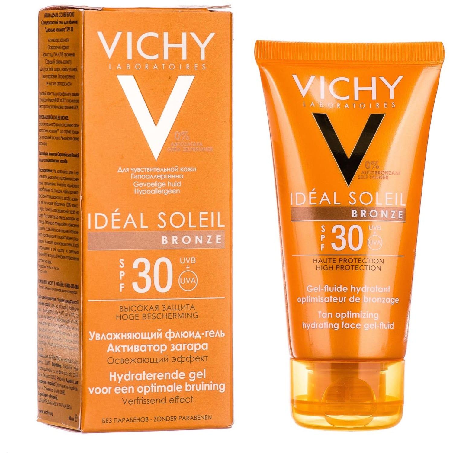 Флюид-гель солнцезащитный Vichy Ideal Soleil Bronze Tan Optimizing Hydrating Face Gel-Fluid SPF 30 для лица 50 мл (2704437868) Флюид-гель солнцезащитный Vichy Ideal Soleil Bronze Tan Optimizing Hydrating Face Gel-Fluid SPF 30 для лица 50 мл (2704437868)
