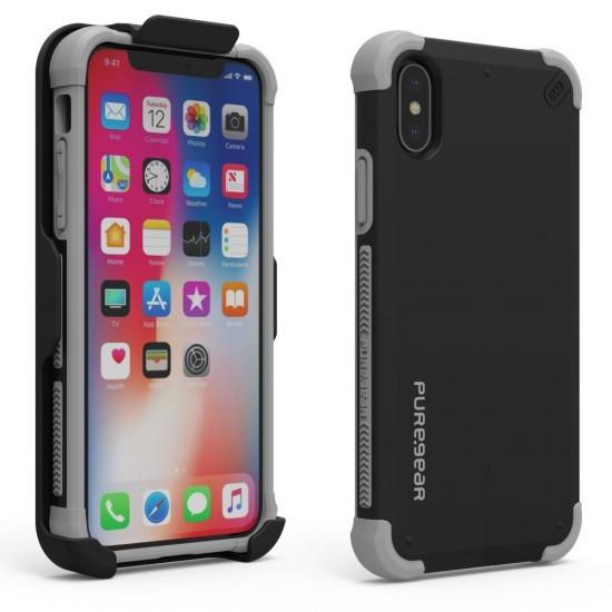 Противоударный бронированый чехол с клипсой PureGear DualTek Military Милитари для Iphone X/XS Matte Black