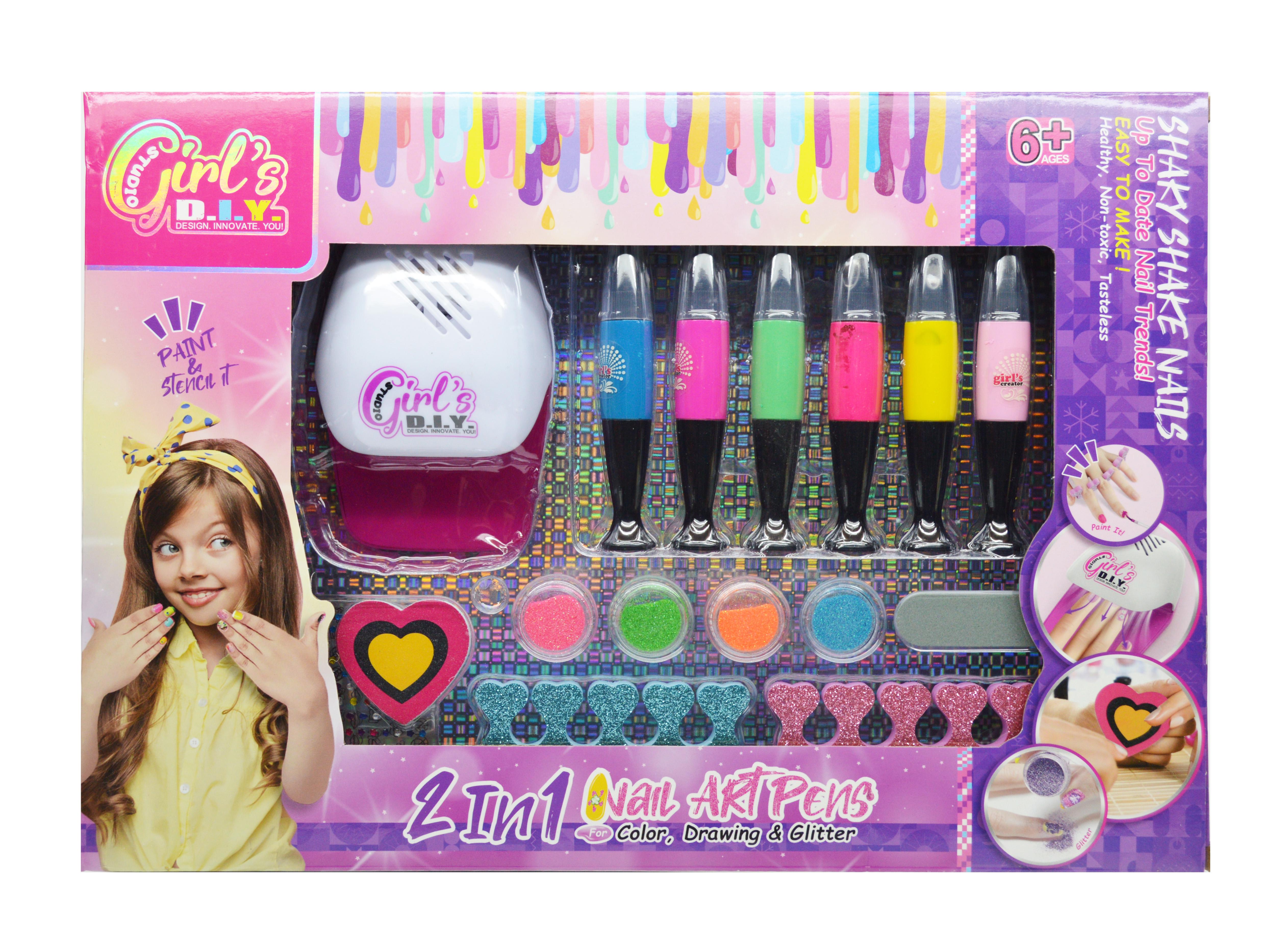 Маникюрный набор детский 666-1 сушилка для ногтей 6 цветов лаков 4 глиттера разделители для пальцев Маникюрный набор детский 666-1 сушилка для ногтей 6 цветов лаков 4 глиттера разделители для пальцев