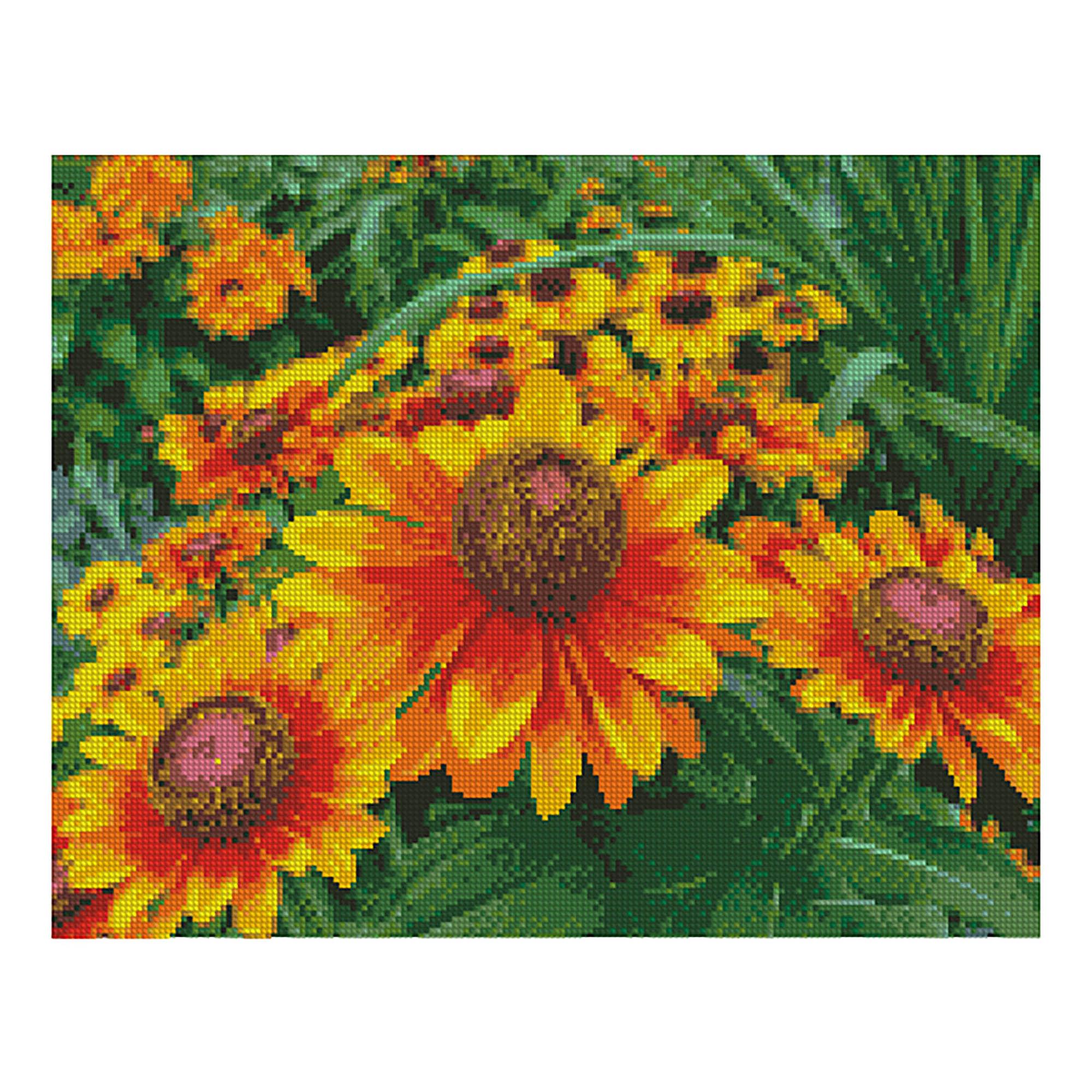 Алмазная мозаика Strateg Яркие цветы 40х50 см (Str-FA40049)