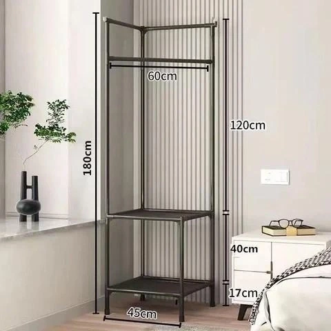 Вішалка для одягу кутова Corner Coat Rack з двома поличками 180х45х45 см - фото 3