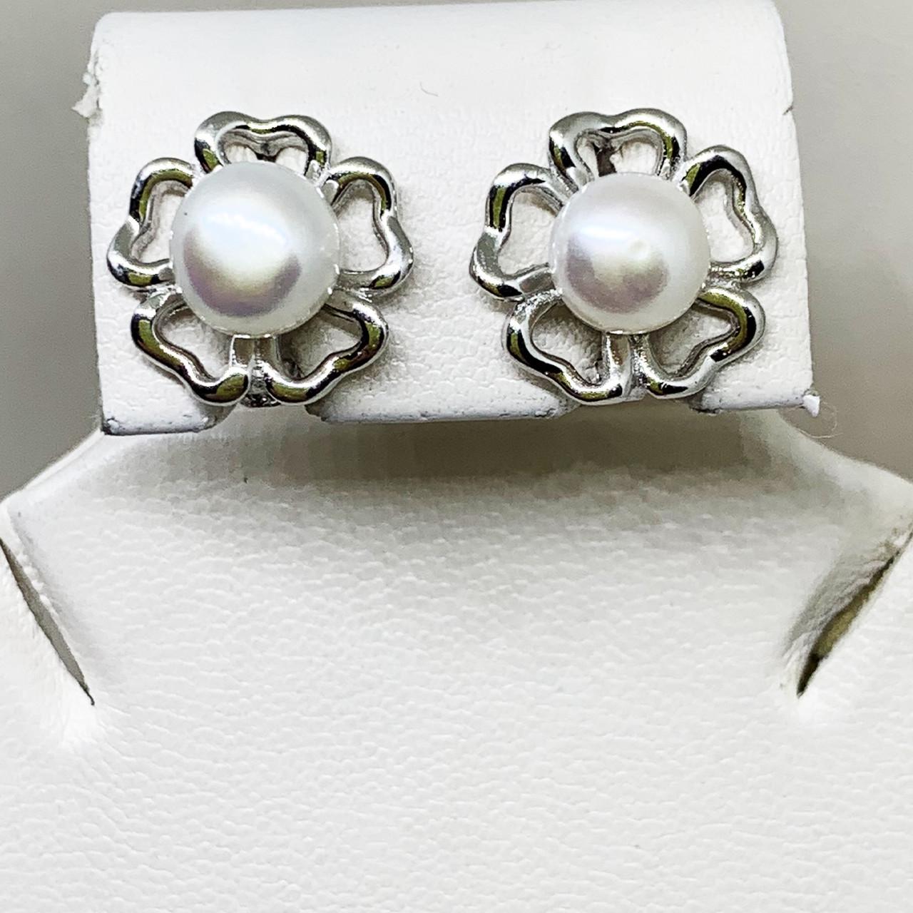 Серьги серебряные с жемчугом 4,09 г (1688384622)